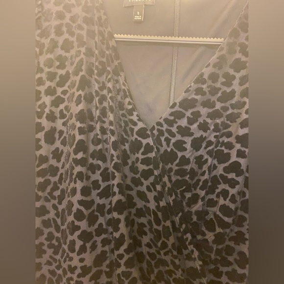 Talbots Black Cheetah Velvet Detail Wrap Dress - Picture 5 of 7